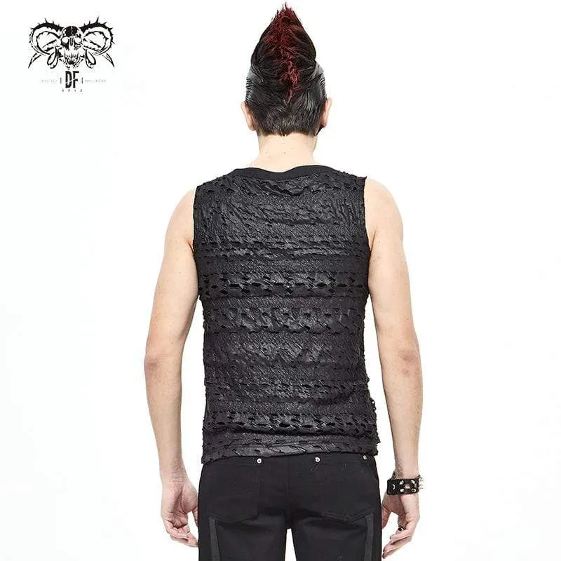 Herren Gothic Punk Chain Rüschen Tanktops