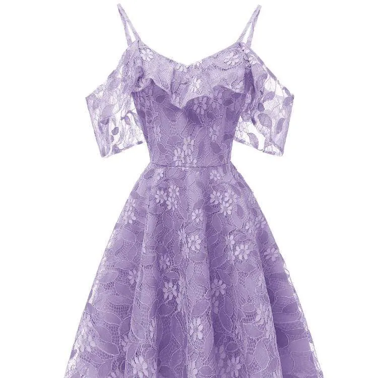 Damen Vintage Spitze Partykleider Abendkleider Hochzeitskleid