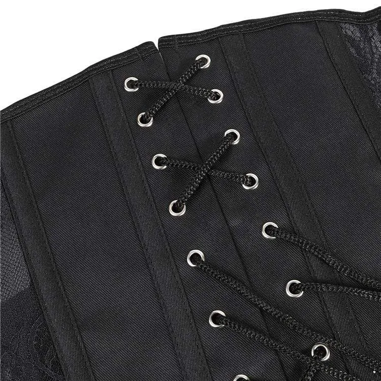 Frauen Gothic Floral Mesh Underbust Korsetts