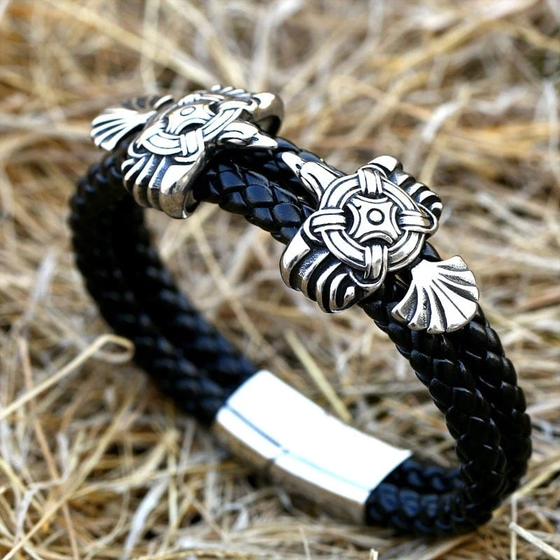 Herren Punk Crow geschnitztes Armband