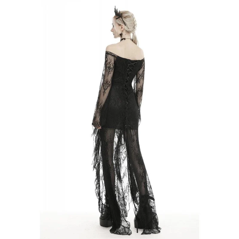 Schulterfreie Gothic-Brautkleider mit Spitze für Damen