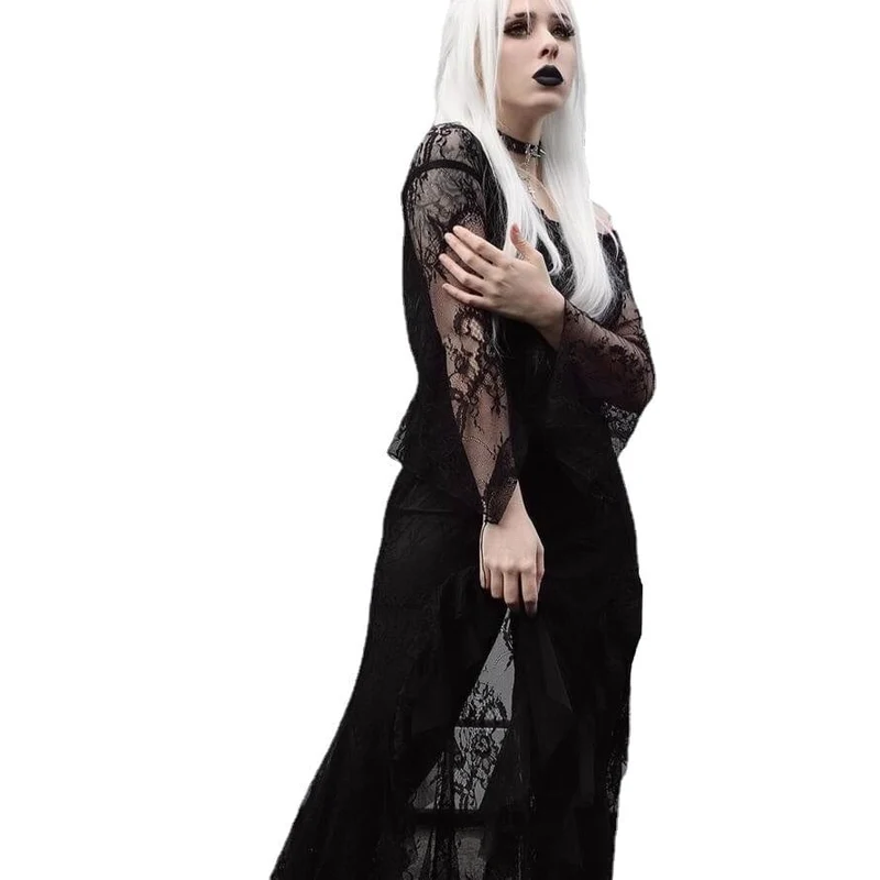 Schulterfreie Gothic-Brautkleider mit Spitze für Damen