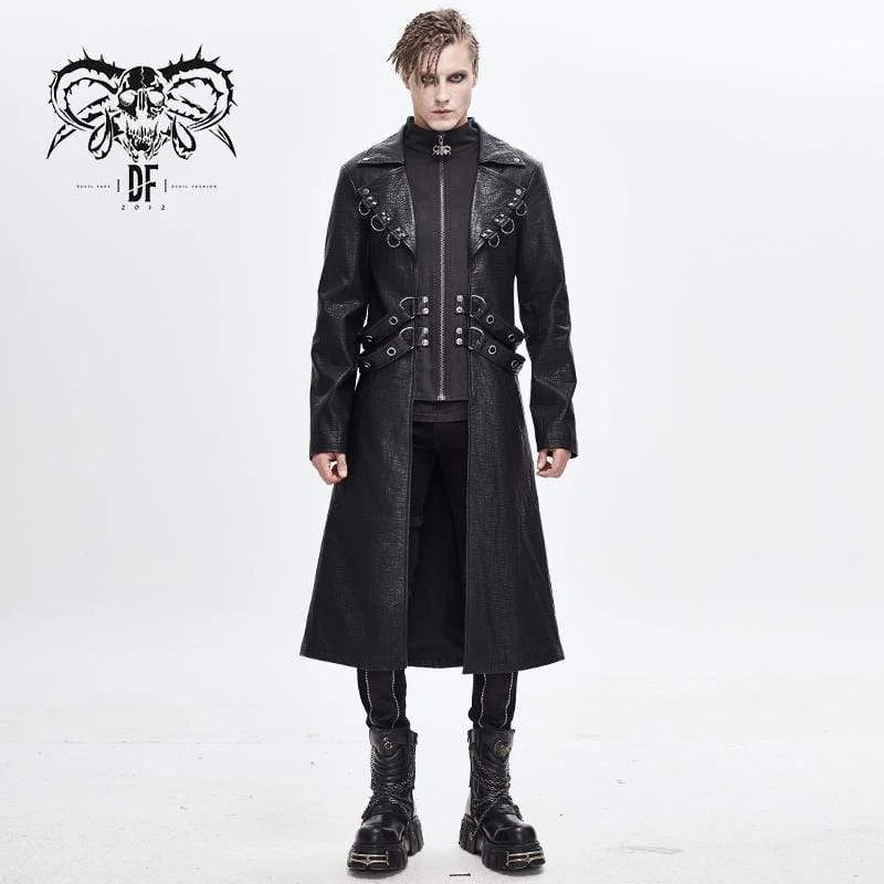 Herren Kunstleder Ringe Gürtel Mäntel