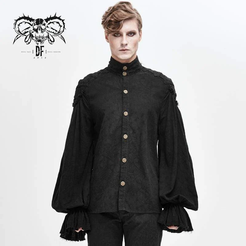 Herren Vintage wunderschöne Rokoko Puff Ärmel Rüschen Shirts