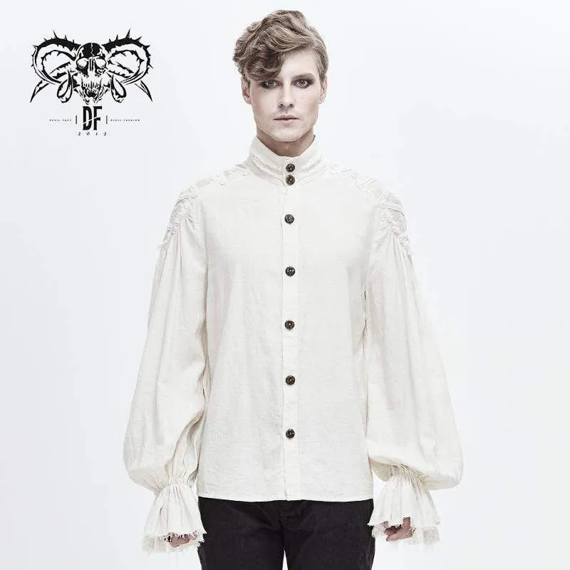 Herren Vintage wunderschöne Rokoko Puff Ärmel Rüschen Shirts
