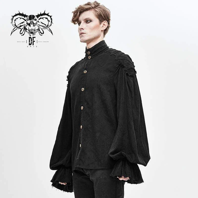 Herren Vintage wunderschöne Rokoko Puff Ärmel Rüschen Shirts