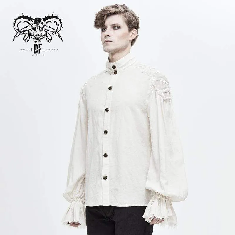 Herren Vintage wunderschöne Rokoko Puff Ärmel Rüschen Shirts