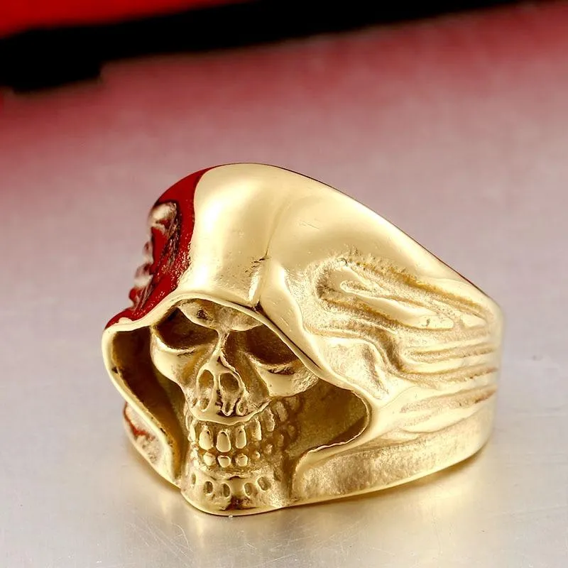 Punk Death Skull Rings für Herren