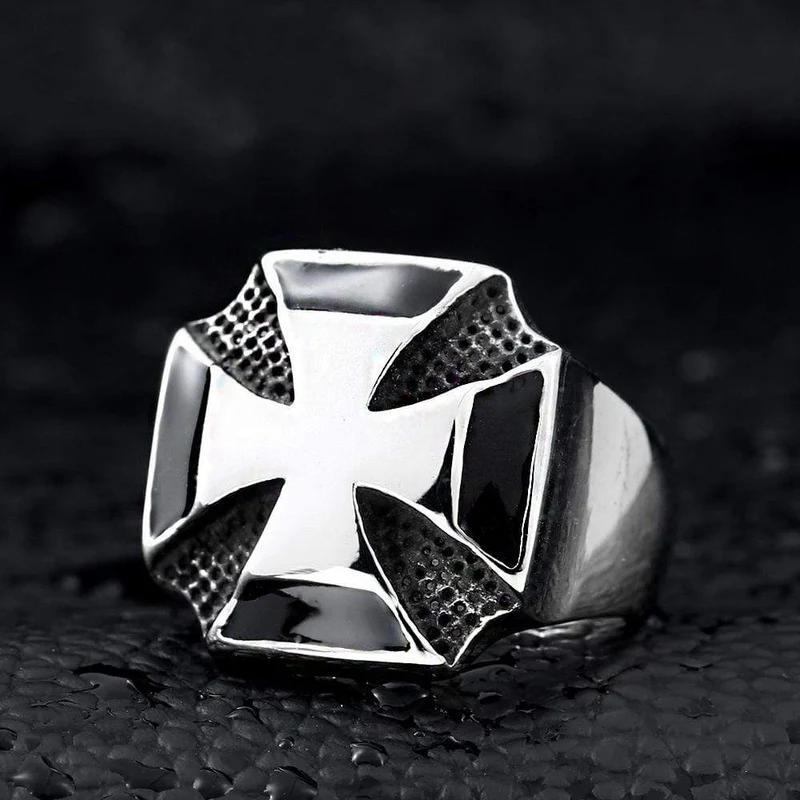 Herren Punk Kontrast Farbe Cross Ringe