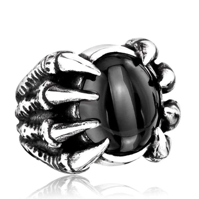 Herren Punk Dragon Claw Perlenringe