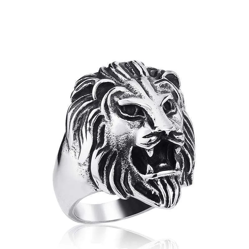 Herren Punk Lion Ringe