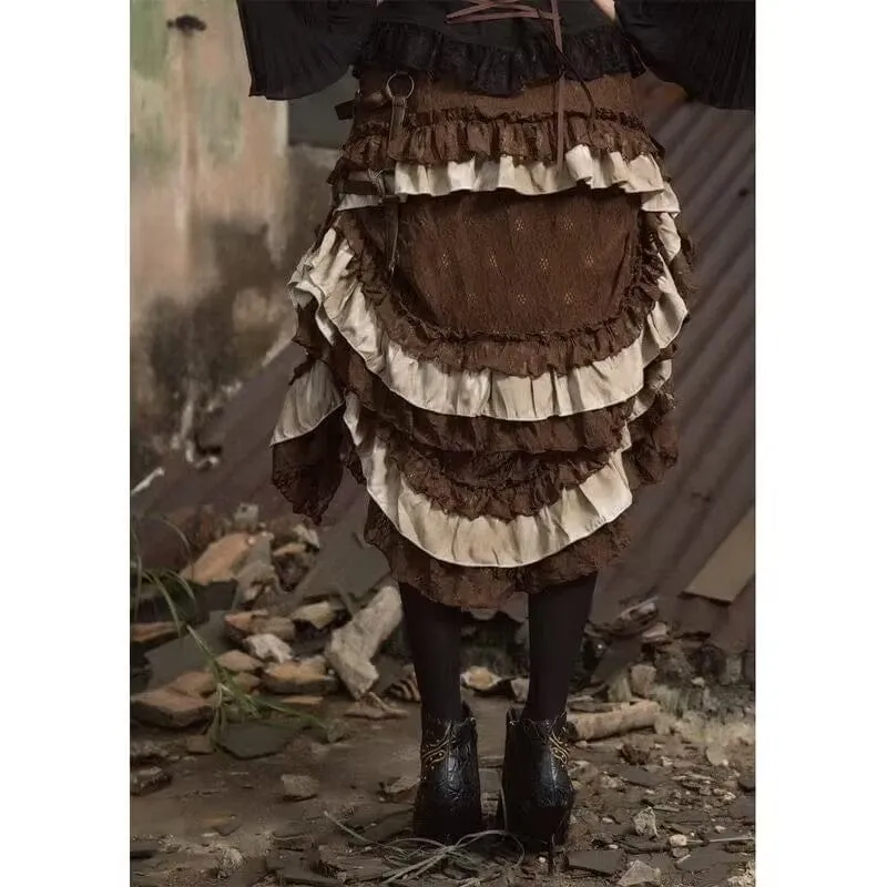 Steampunk Rock mit Hüfttasche Braun