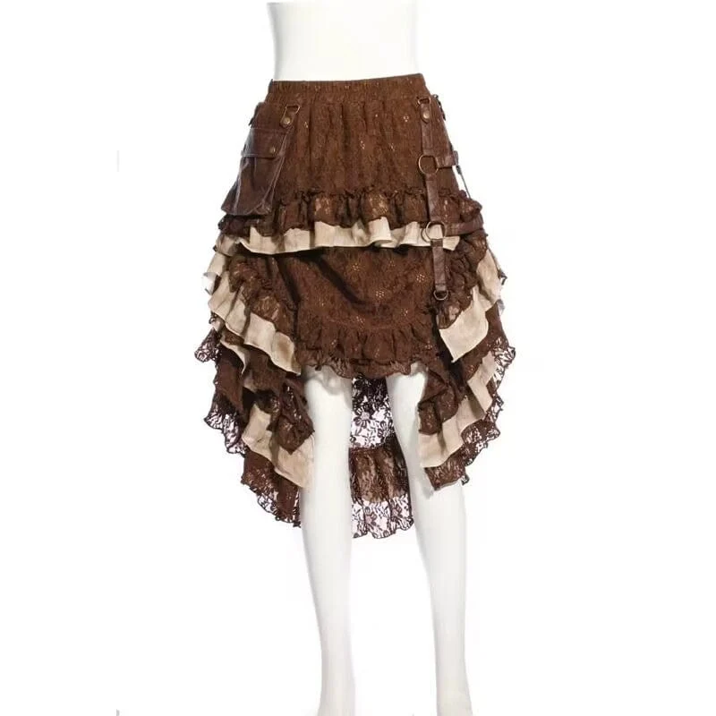 Steampunk Rock mit Hüfttasche Braun