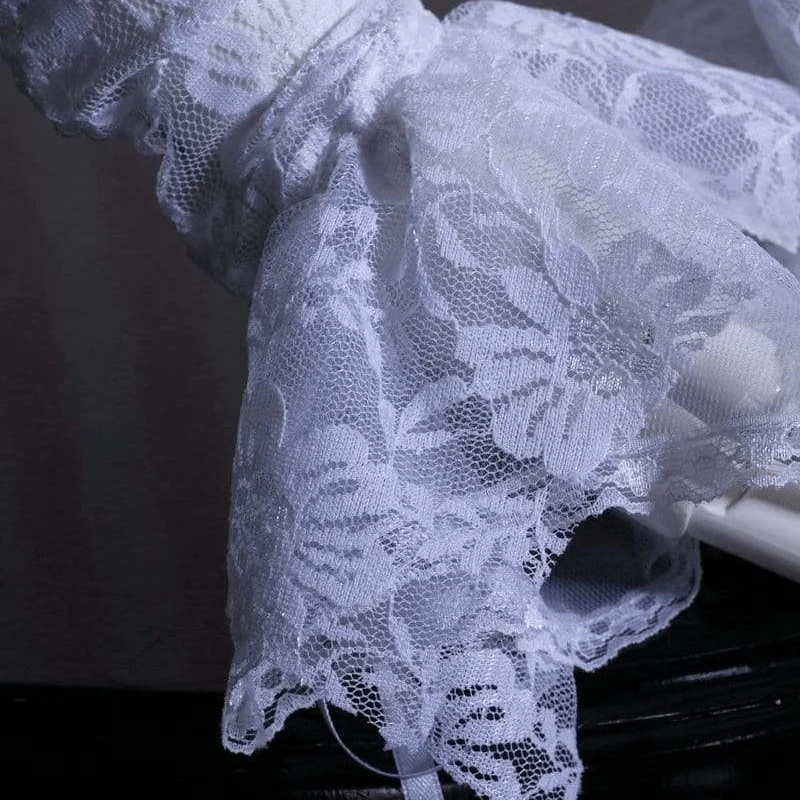 Gotische Spitze und lange Handschuhe mit Schleife im viktorianischen Stil