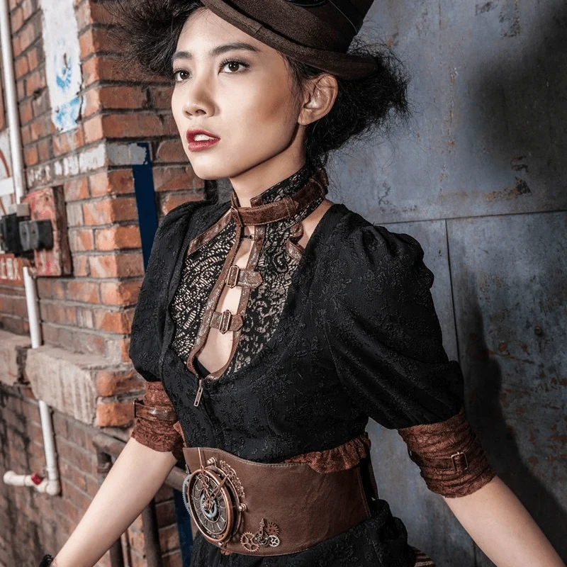 Steampunk-Uhrenteil Breiter Taillengürtel