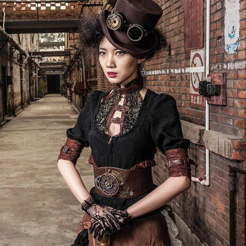 Steampunk-Uhrenteil Breiter Taillengürtel