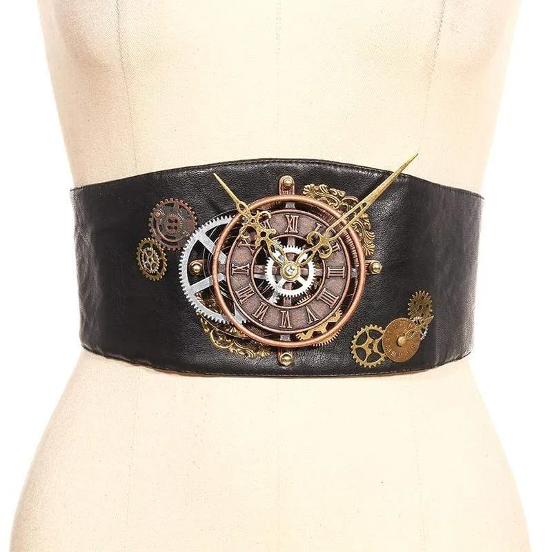 Steampunk-Uhrenteil Breiter Taillengürtel