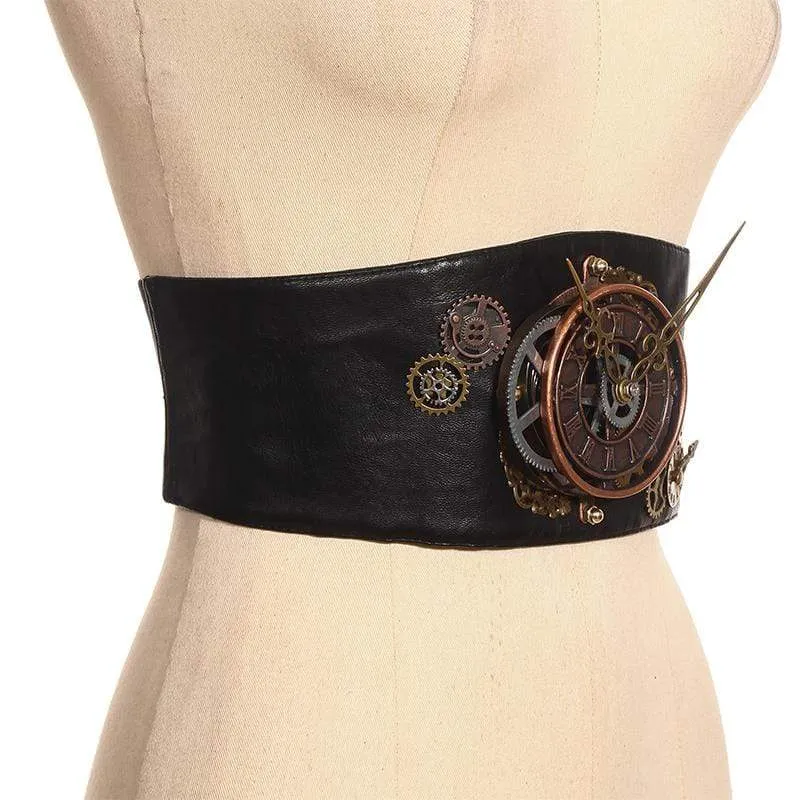 Steampunk-Uhrenteil Breiter Taillengürtel