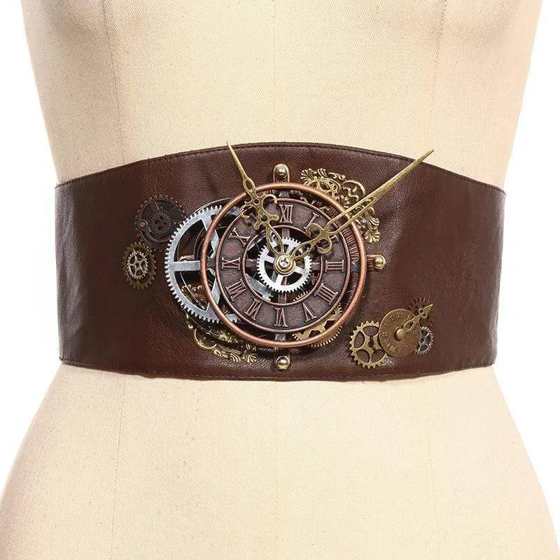Steampunk-Uhrenteil Breiter Taillengürtel