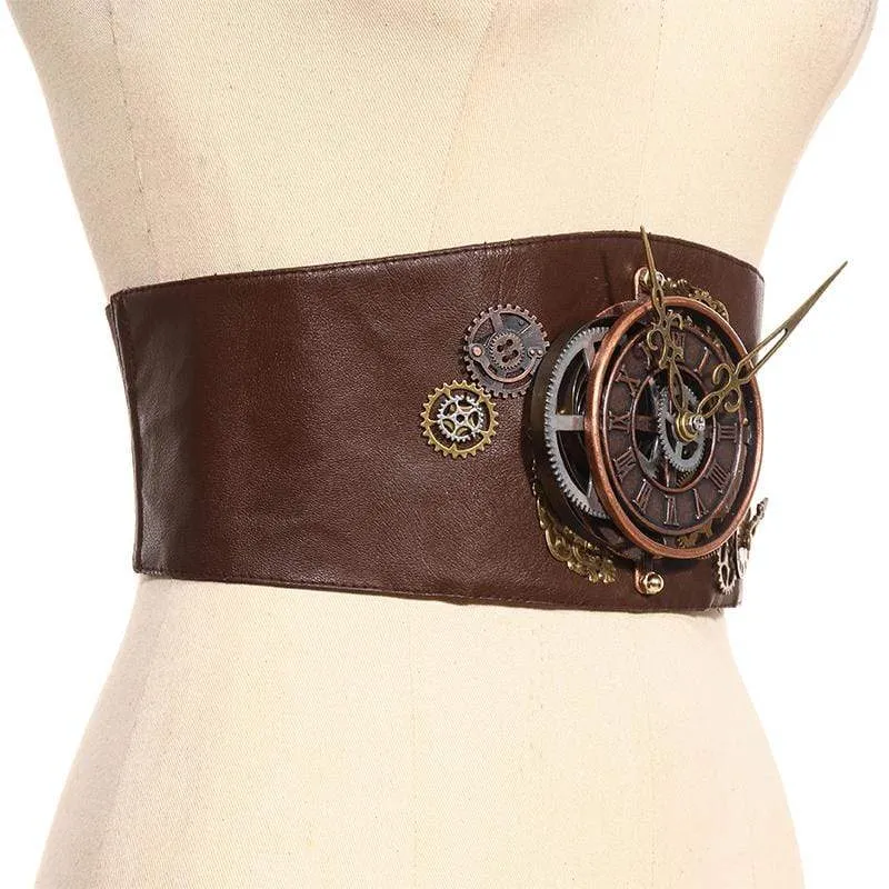 Steampunk-Uhrenteil Breiter Taillengürtel