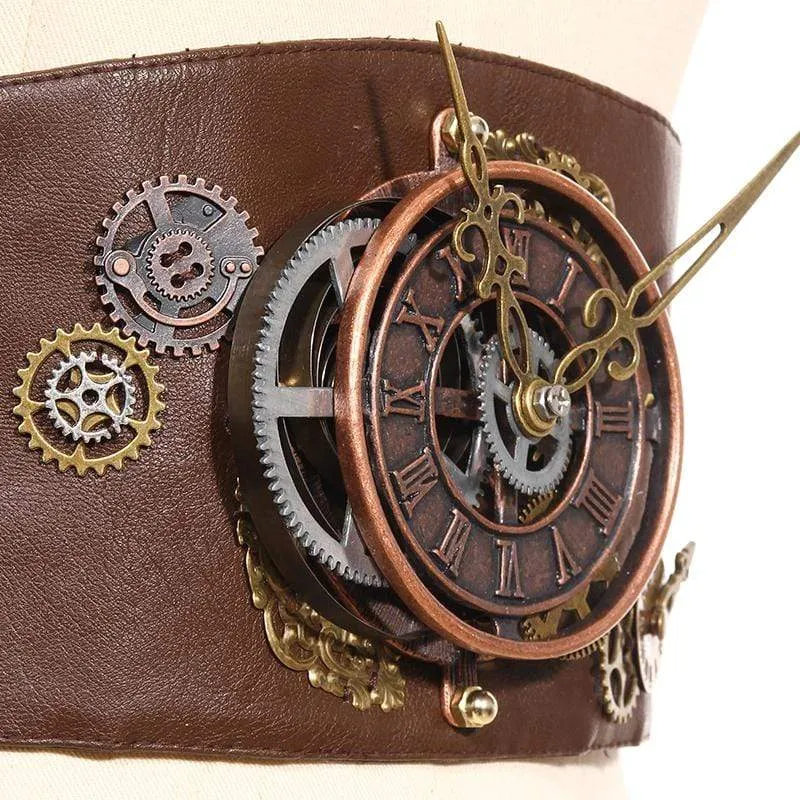Steampunk-Uhrenteil Breiter Taillengürtel