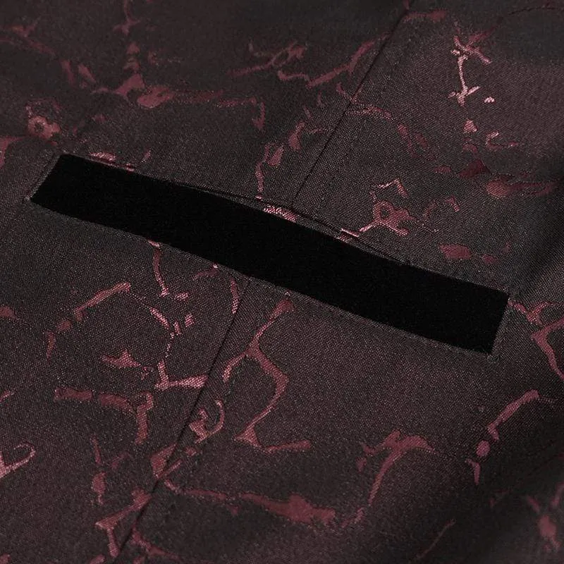 Herren Gothic Floral Schwalbenschwanzmantel Rot