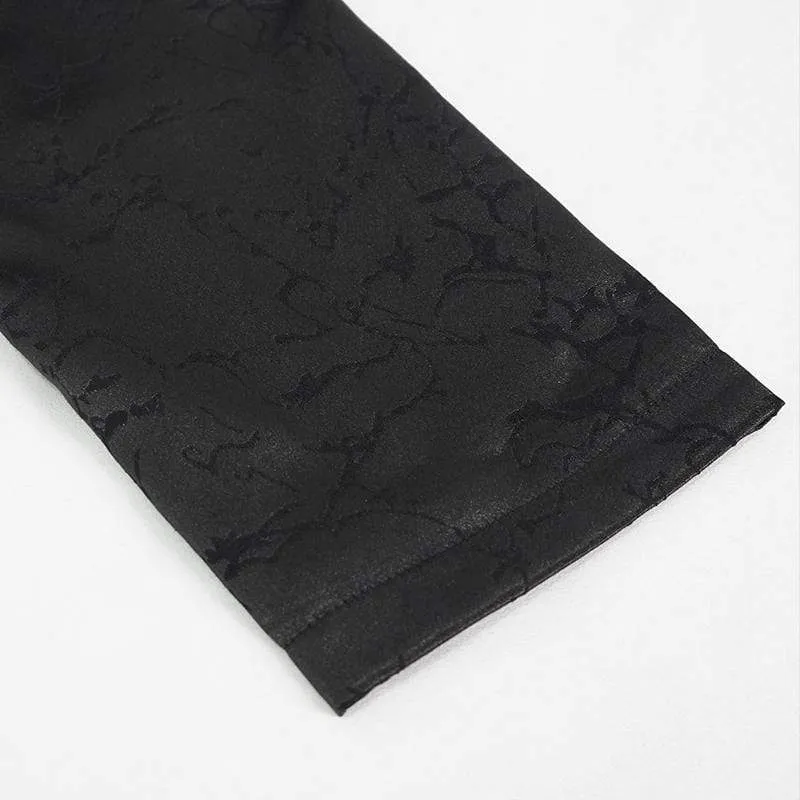 Herren Gothic Floral Schwalbenschwanzmantel Schwarz