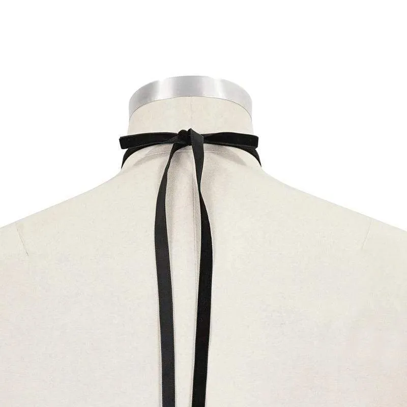 Herren Gothic Bowknot Krawatte Schwarz