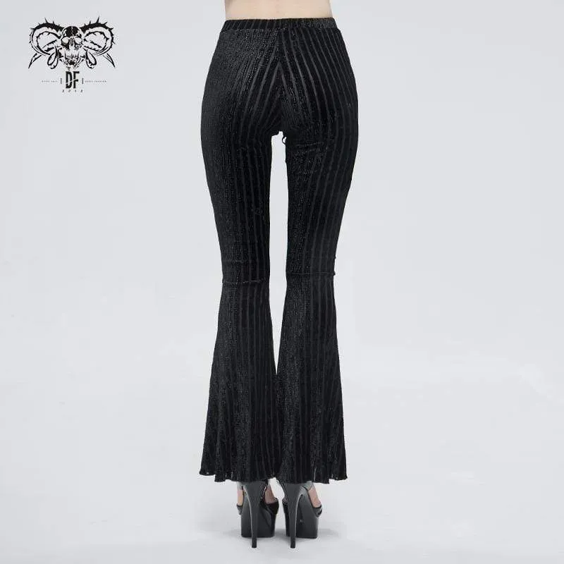 Damen Gothic Riemchen Splice Gerippte Schlaghose