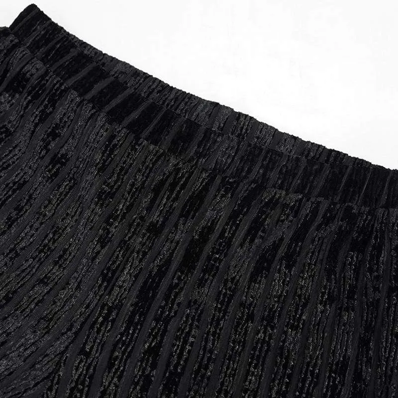 Damen Gothic Riemchen Splice Gerippte Schlaghose