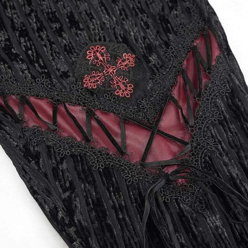 Damen Gothic Riemchen Splice Gerippte Schlaghose