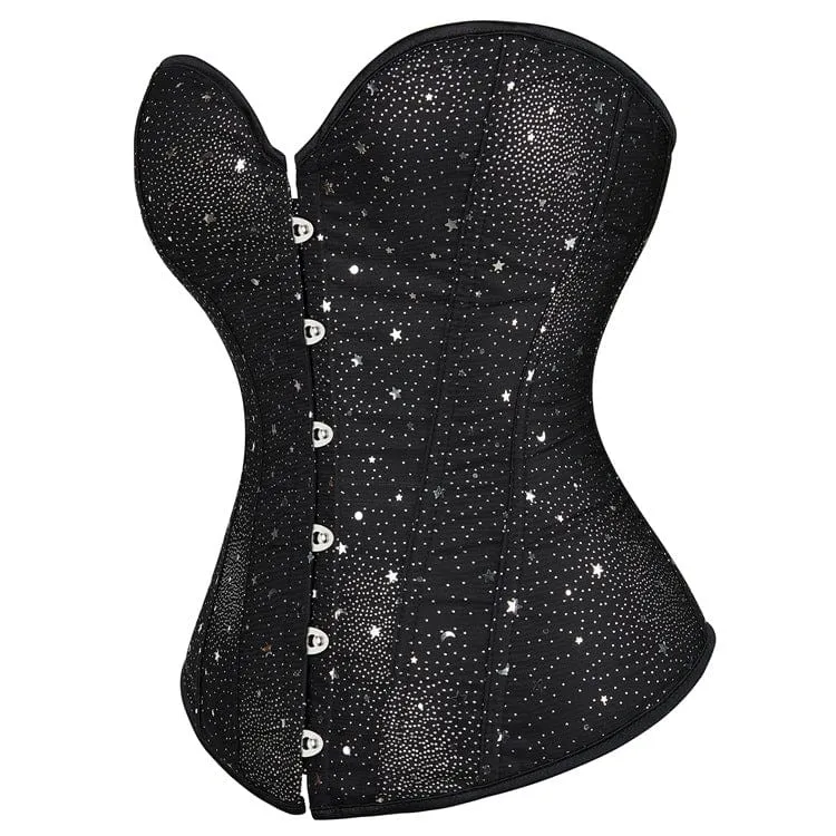 Damen Punk Strappy Star Bedrucktes Vollbrustkorsett