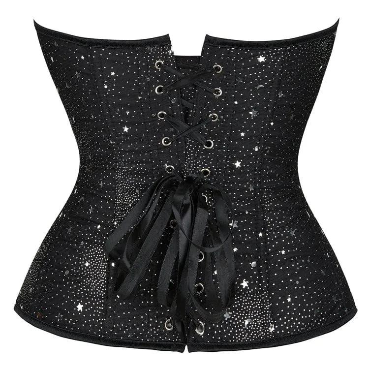 Damen Punk Strappy Star Bedrucktes Vollbrustkorsett
