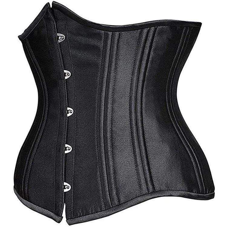 Damen Gothic Pure Color 24 Stahl Unterbrust Korsetts ohne Knochen