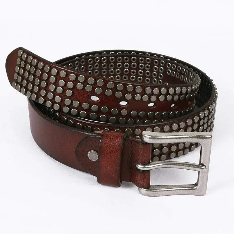 Herren Gothic Five Rows Of Rivets Gürtel
