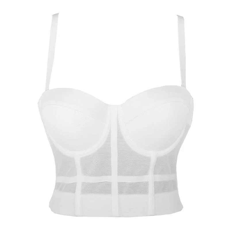 Damen Grunge Elasticated Net Fitted Bustiers