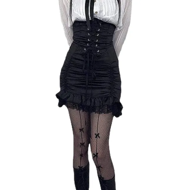 Frauen Punk Bowknot Netzstrümpfe