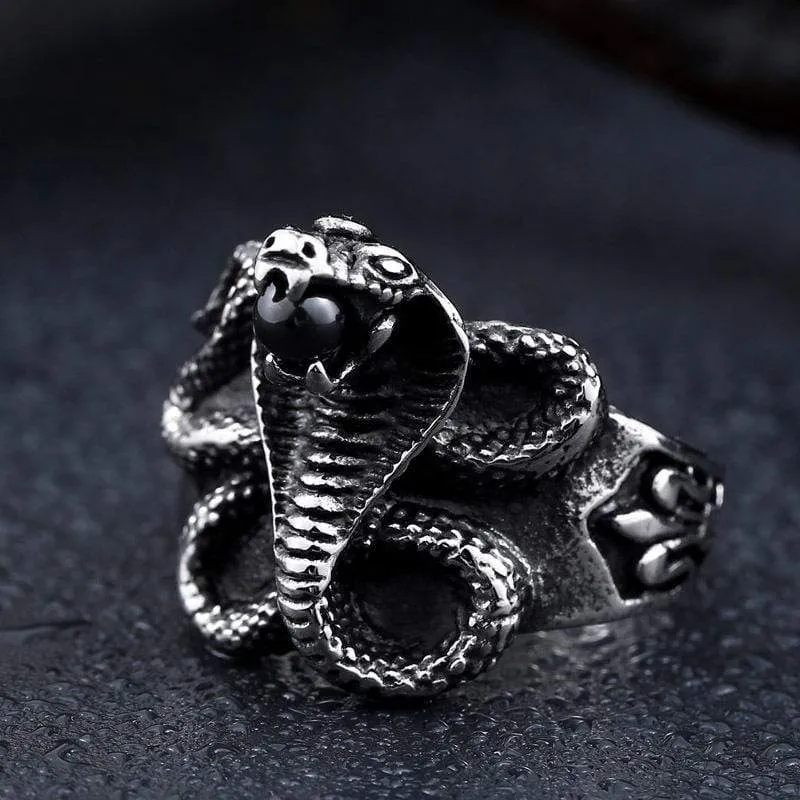 Herren Punk Cobra Perlenringe