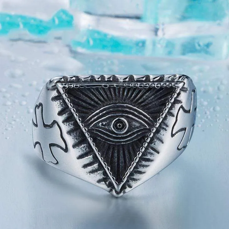Herren Punk All Seeing Eye Ringe