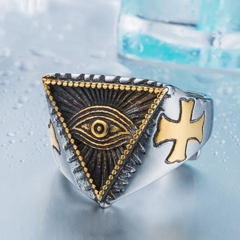 Herren Punk All Seeing Eye Ringe