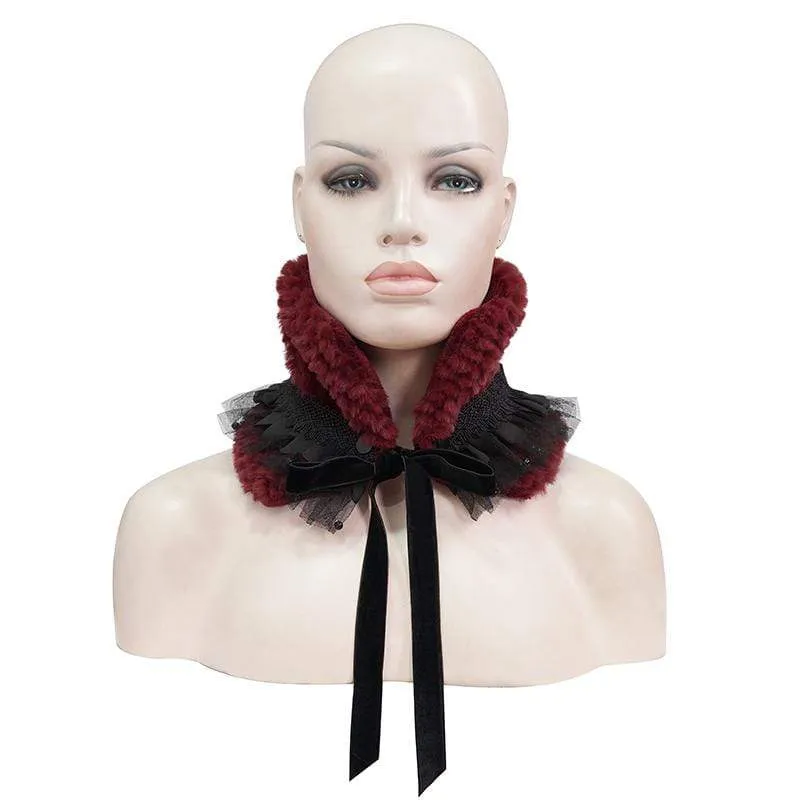 Damen Gothic Mesh Splice Strappy Schal Rot