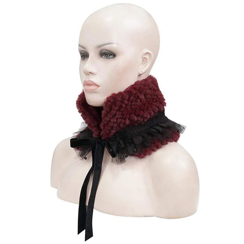 Damen Gothic Mesh Splice Strappy Schal Rot