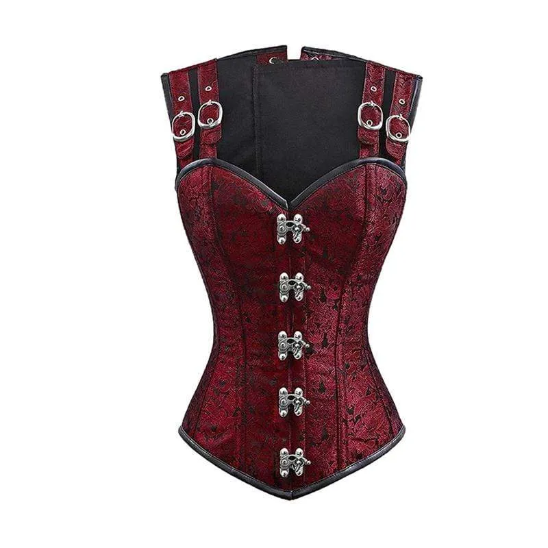 Damen Schwarz Satin Sexy Strong Boned Korsett Schnür Bustier Top