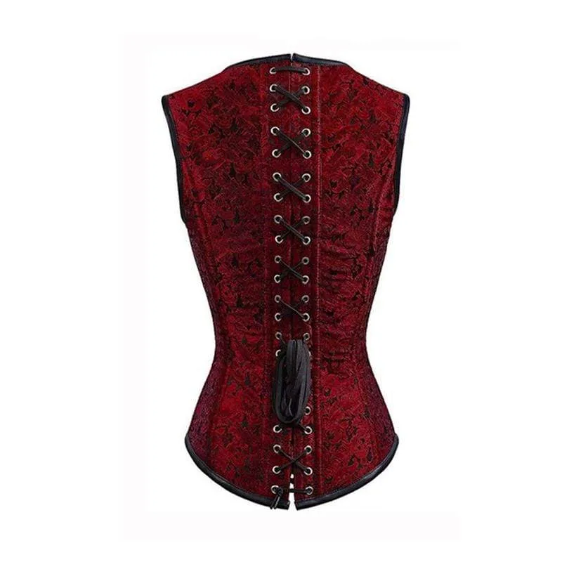 Damen Schwarz Satin Sexy Strong Boned Korsett Schnür Bustier Top