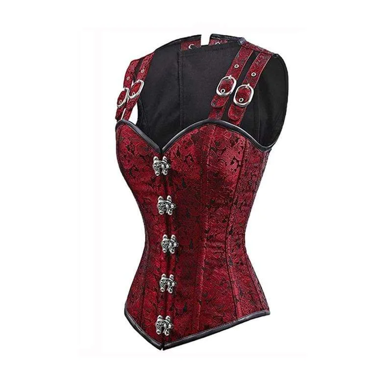 Damen Schwarz Satin Sexy Strong Boned Korsett Schnür Bustier Top