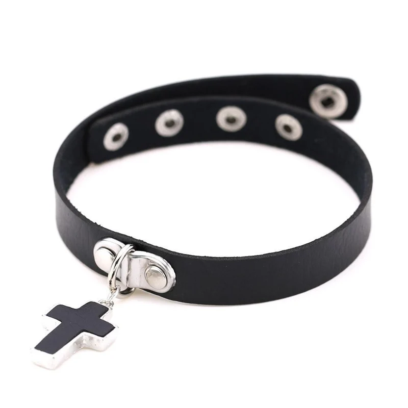 Frauen Punk Christian Cross Choker