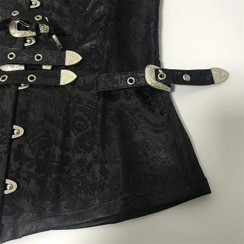 Frauen Gothic Jacquard Overbust Korsetts