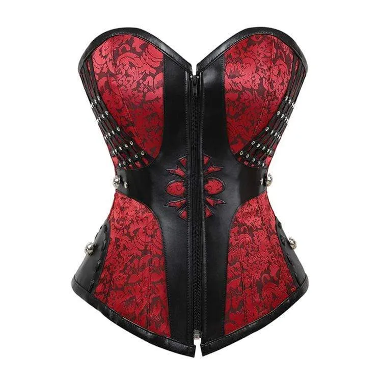 Frauen Steampunk Kunstleder Overbust Korsetts