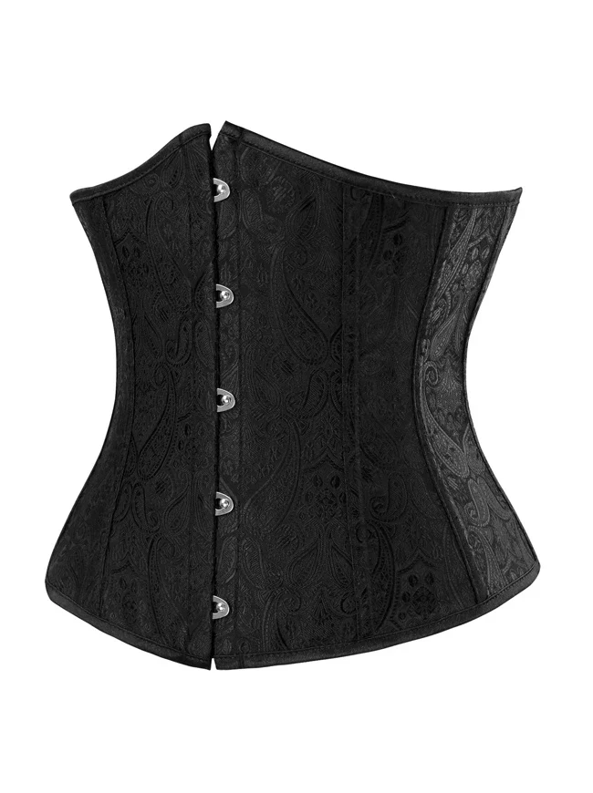 Damen Steampunk Retro Brocade ohne Knochen Unterbrust Taille Training Korsett