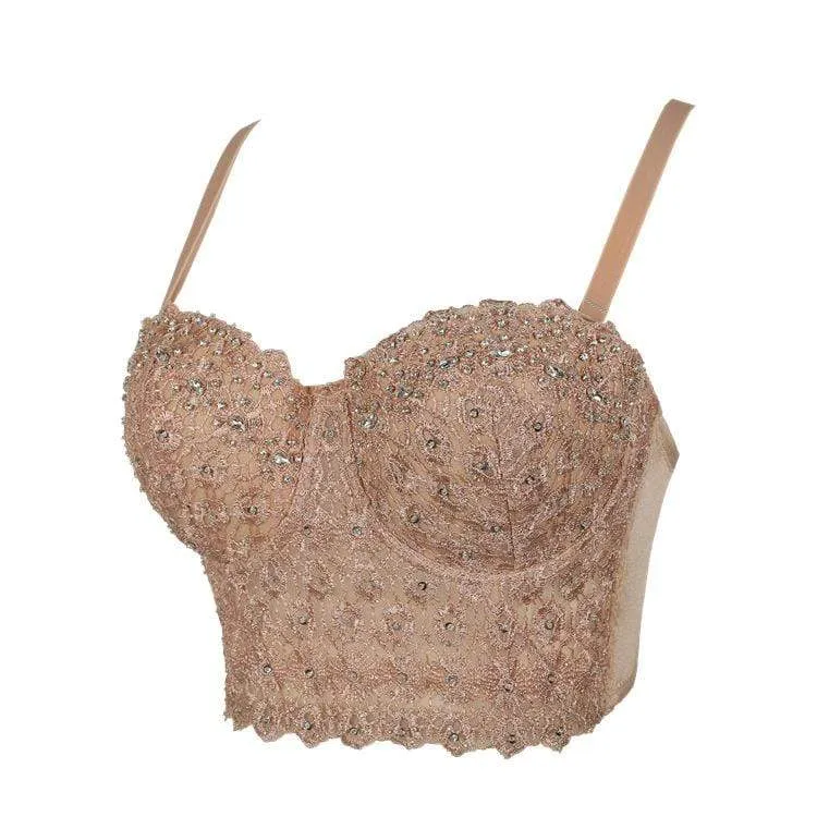 Frauen Grunge Lace Floral Beadiers Bustiers